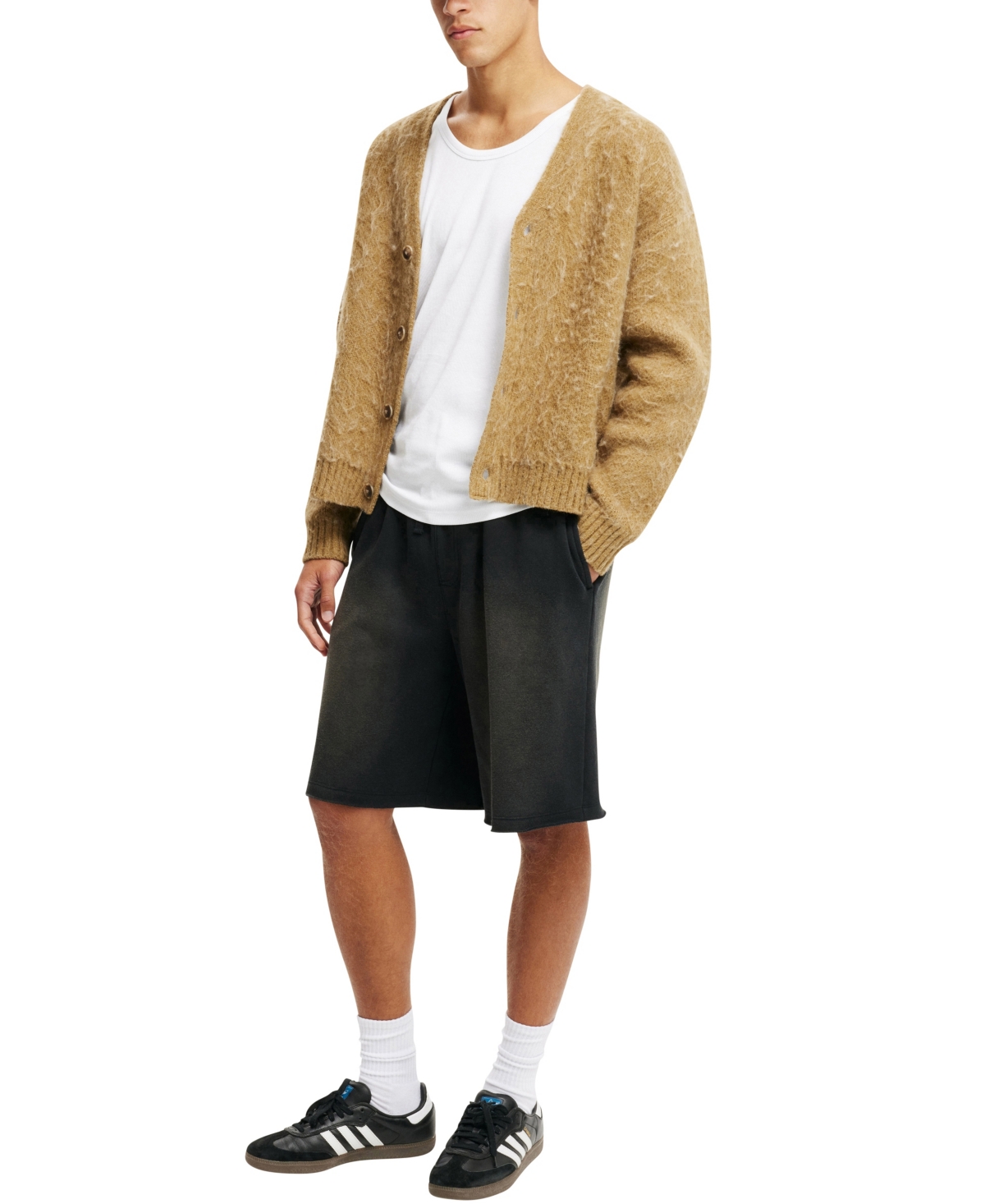 Shop Cotton On Men's Super Baggy Fleece Shorts In Black