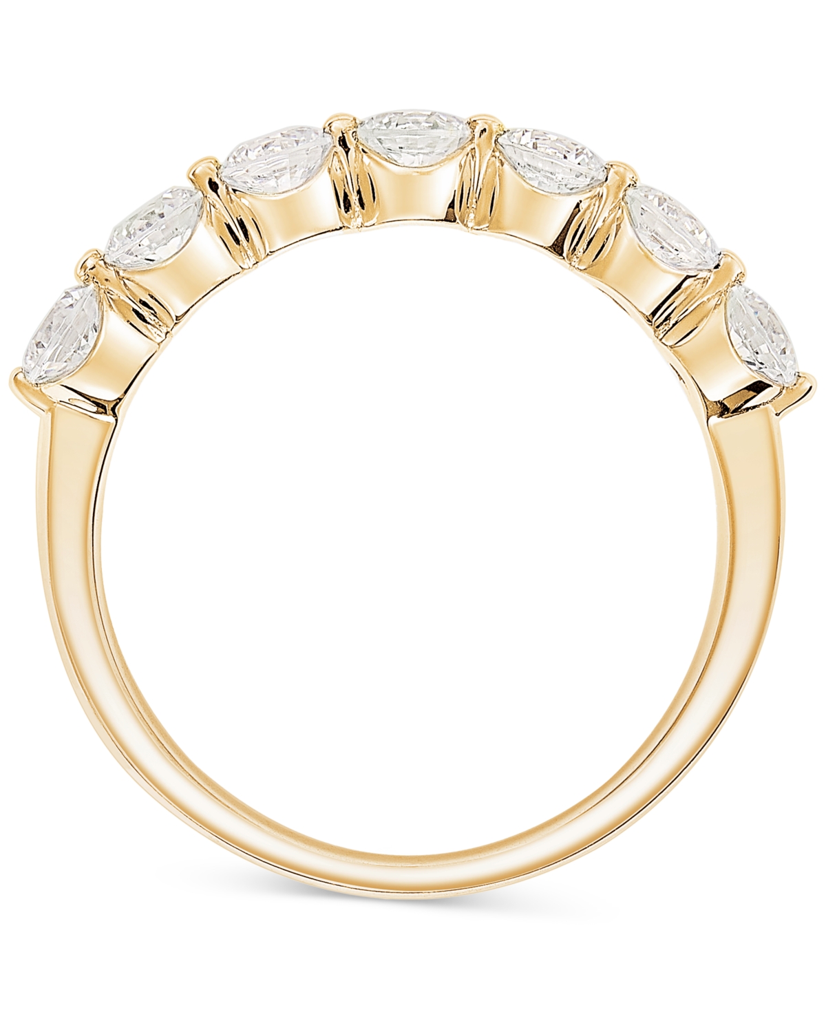 Macy's Diamond Seven Stone Band (1 Ct. T.w.) In 14k White Or Yellow Gold In Yellow Gold
