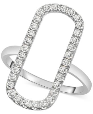 Diamond Open Rectangle Statement Ring 12 ct tw in 14k Yellow or White Gold Created for Macys - White Gold 3300$