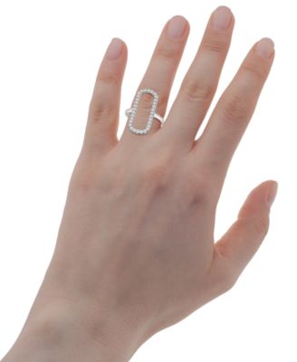 Diamond Open Rectangle Statement Ring (1/2 ct. t.w.) in 14k  Yellow or White Gold, Created for Macy's