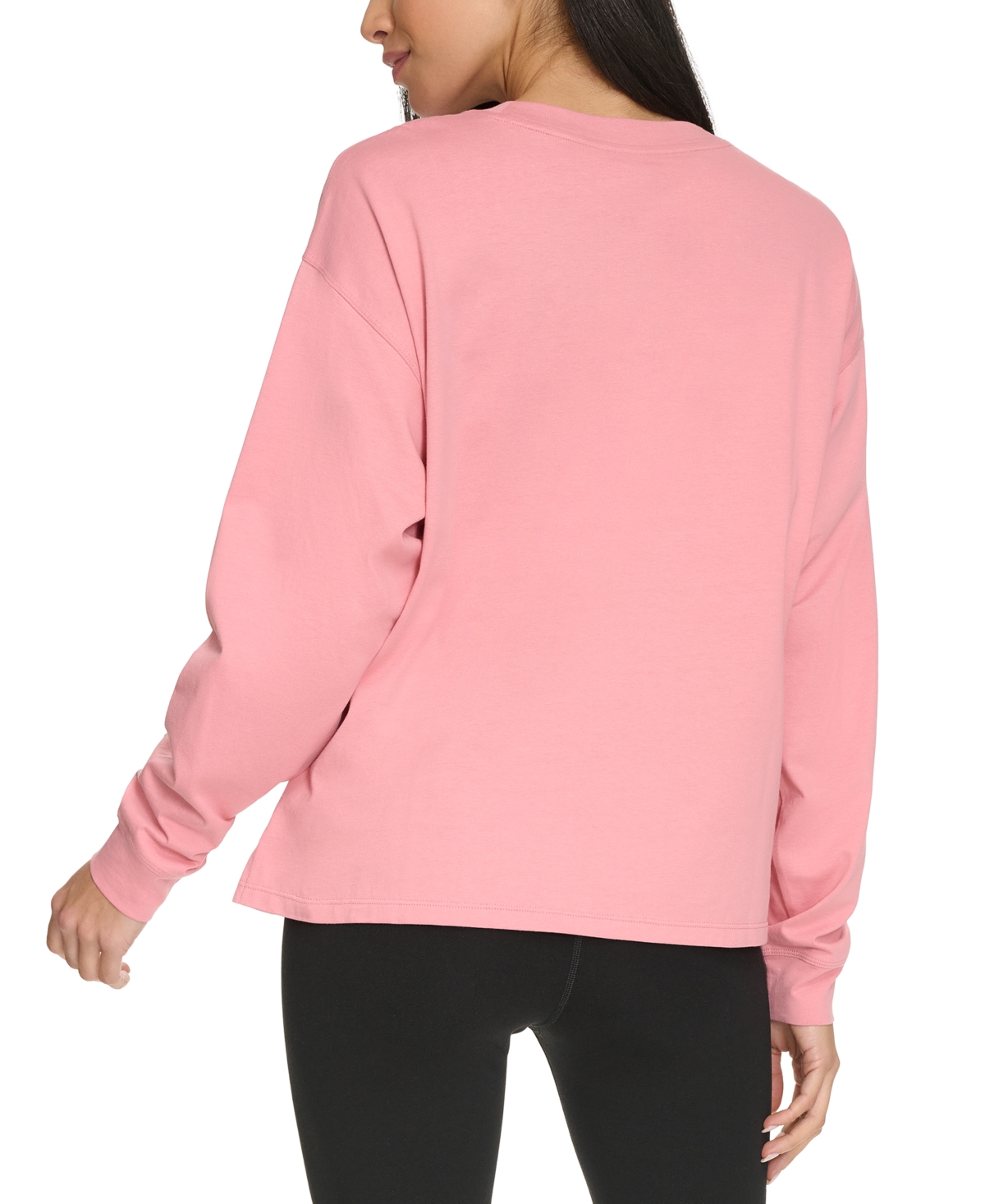 Calvin Klein Performance Women's Long-sleeve Crewneck T-shirt In Brandied Apricot