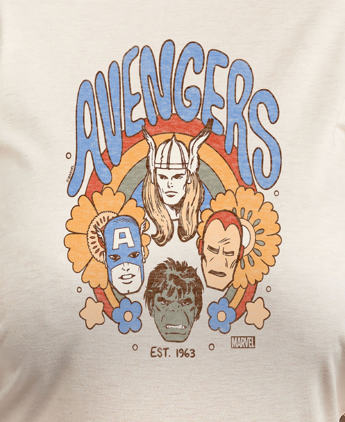 Hybrid Apparel Plus Size Avengers Graphic Pullover T-shirt In Beige,khaki