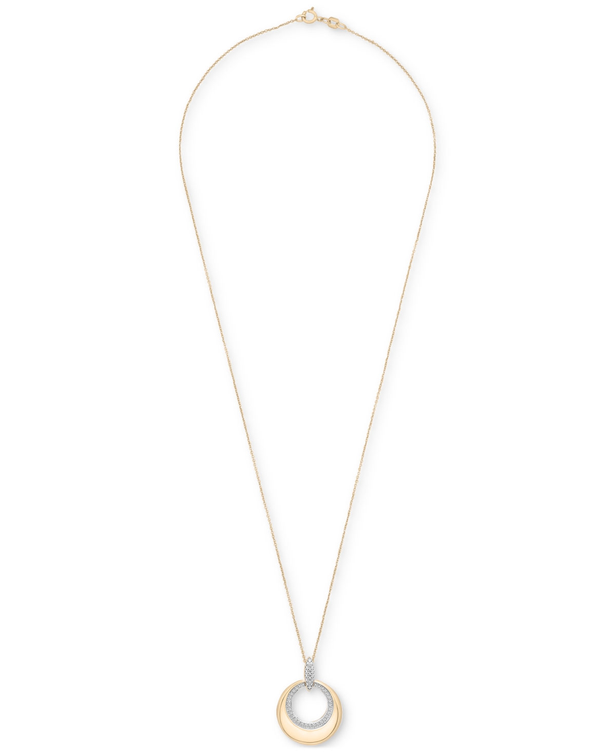 Macy's 2-pc. Set Diamond Circle Pendant Necklace & Matching Drop Earrings (1/5 Ct. T.w.) In 14k Gold-plated In Gold-plated Sterling Silver
