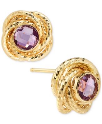 2-Pc. Set Citrine Love Knot 18" Pendant Necklace & Matching Stud Earrings (1-3/4 ct. t.w.) in 14k Gold-Plated Sterling Silver (Also in Sky Blue Topaz & Amethyst)