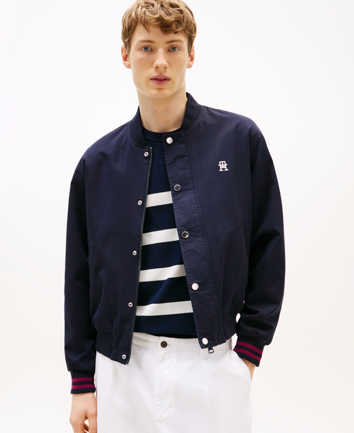 TOMMY HILFIGER MEN'S REVERSIBLE BOMBER JACKET 