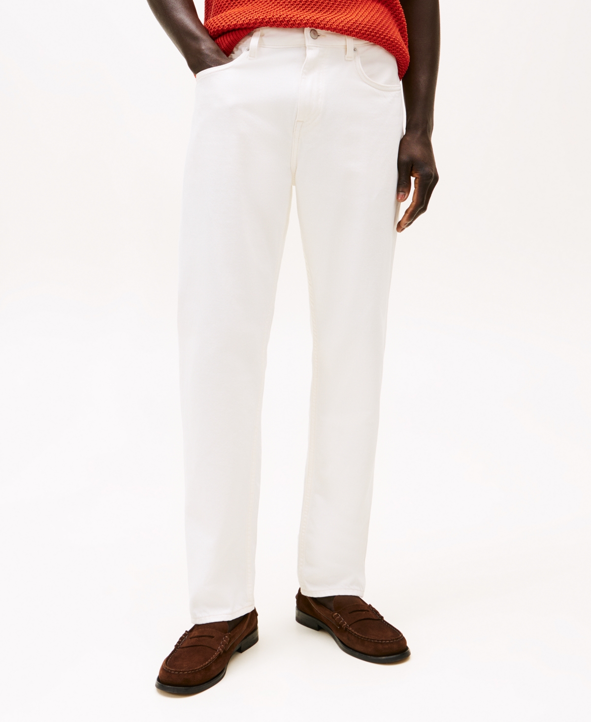TOMMY HILFIGER MEN'S REGULAR-FIT WHITE JEANS 