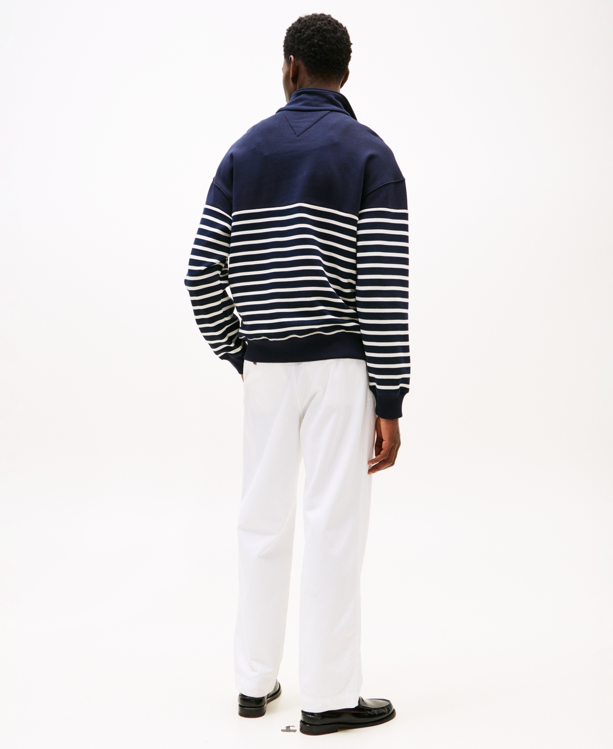 TOMMY HILFIGER MEN'S QUARTER-ZIP STRIPE SWEATSHIRT 