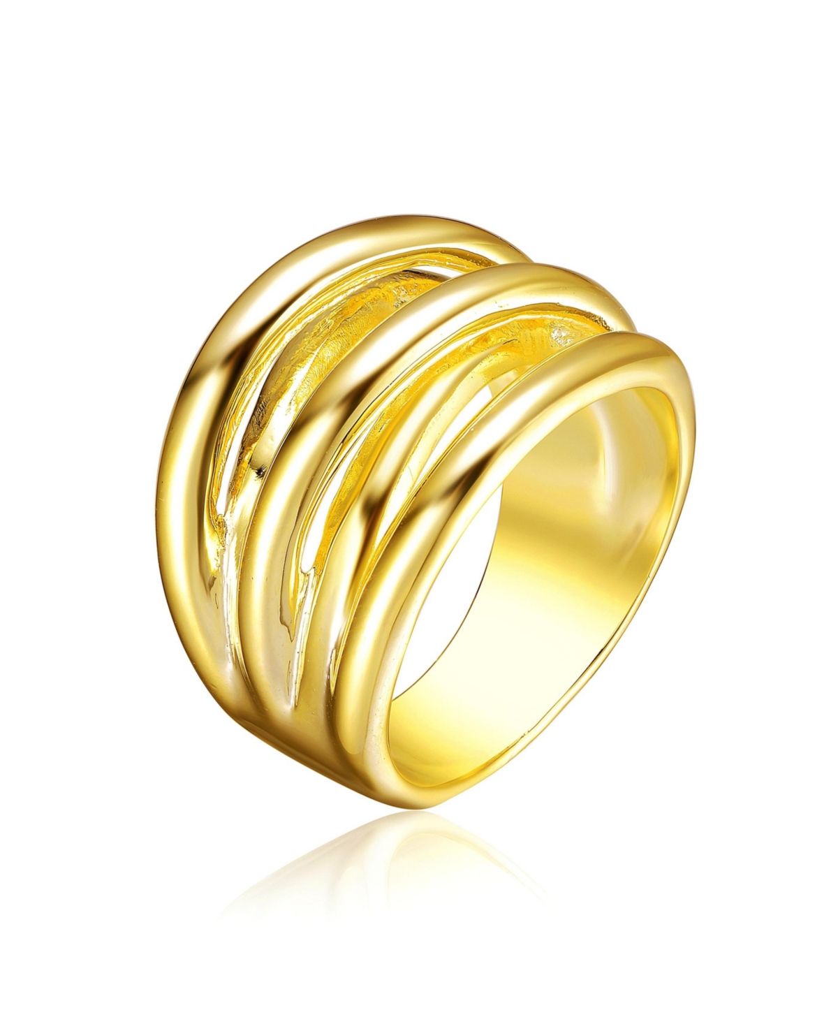 14K Gold Plated Intertwined Modern Ring - Gold