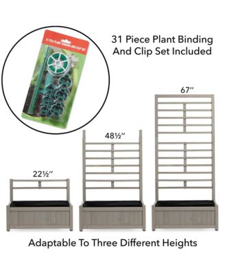 Wooden Climbing Planter Box - Raised Garden Bed with Trellis Plant Stand for Outdoor