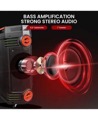 PPHP283UBB, 300W, Dual 6.5", Rechargeable, BT/FM/USB/SD/AUX, LED Display, Mic+Remote, PA Karaoke Speaker with Handle & Wheels