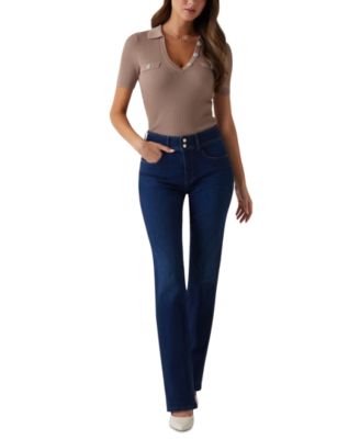 GUESS - Women's Shape Up Straight-Leg Jeans
