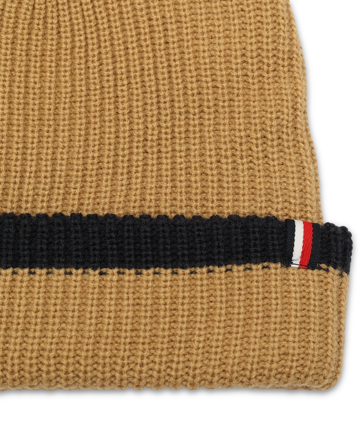 Tommy Hilfiger Men's Tipped Ribbed-knit Beanie In Classic Kh