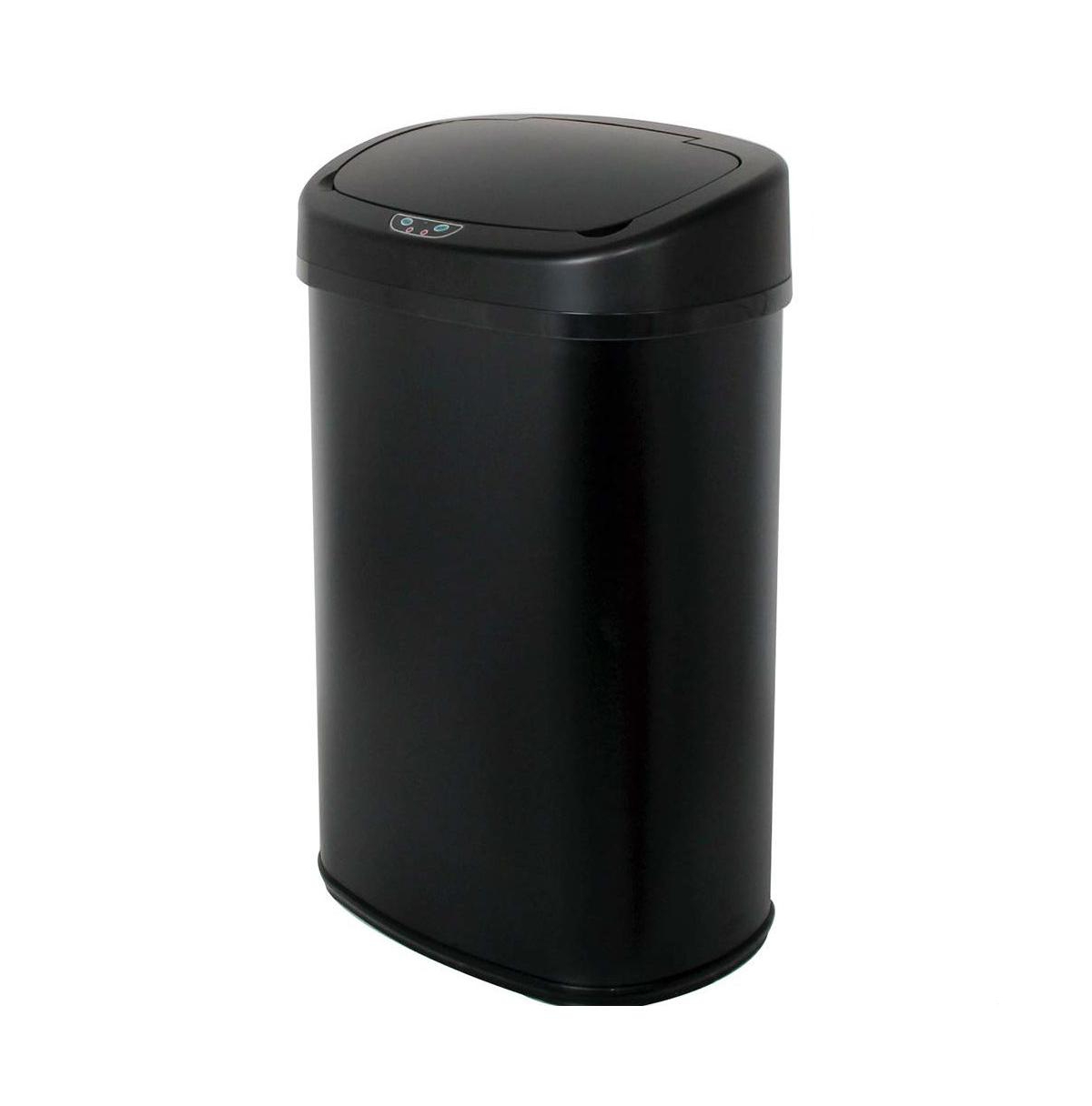 Kitchen Trash Can with Touch-Free Motion Sensor Lid for Hands-Free Disposal - Black