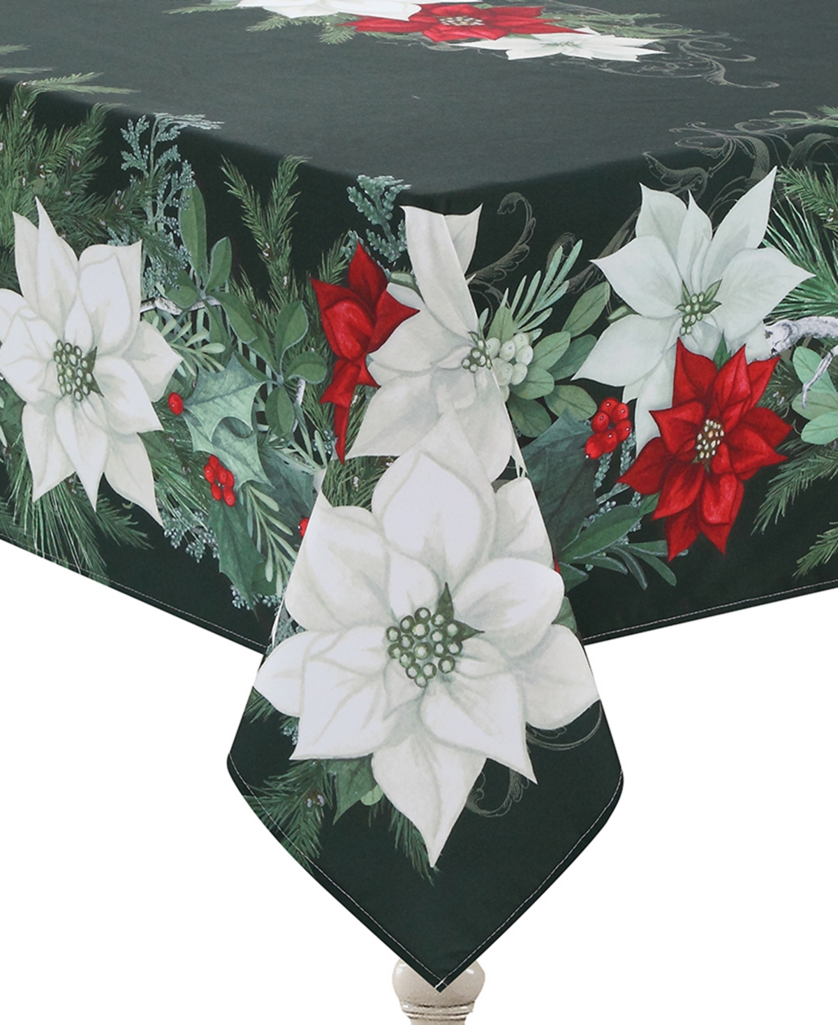 Laural Home Christmas Elegance Tablecloth, 70" X 144" In Green