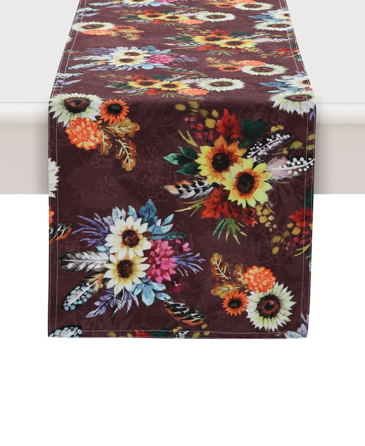 Laural Home Fall Feathers Table Runner, 13" X 90" In Multi