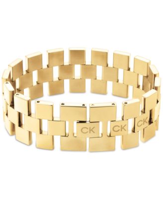 Gold-Tone Stainless Steel Geometric Flex Bracelet