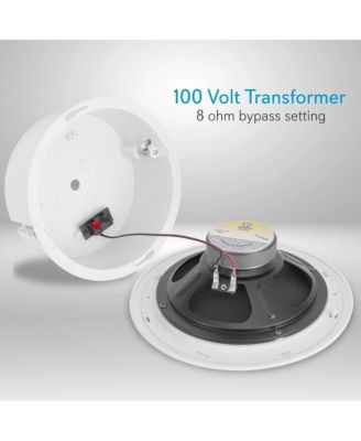 8.0" In-Wall / Ceiling Speaker System - 150W Max Power, 2-Way Flush Mount, Enclosed Housing, Professional Audio