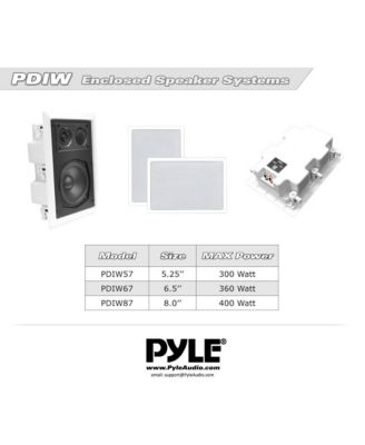 5.25" Home In-Wall / Ceiling Speakers - 2-Way Stereo, Flush Mount, 300W Max Power Output