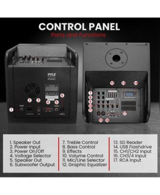 Wireless Bluetooth Streaming Active PA Loudspeaker System with 2x12" Subwoofers & 4 Tweeters