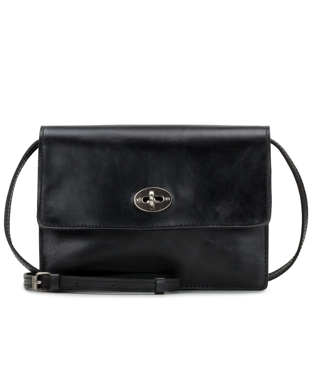 Shop Patricia Nash Livana Small Vintage Distressed Leather Crossbody Bag In Black