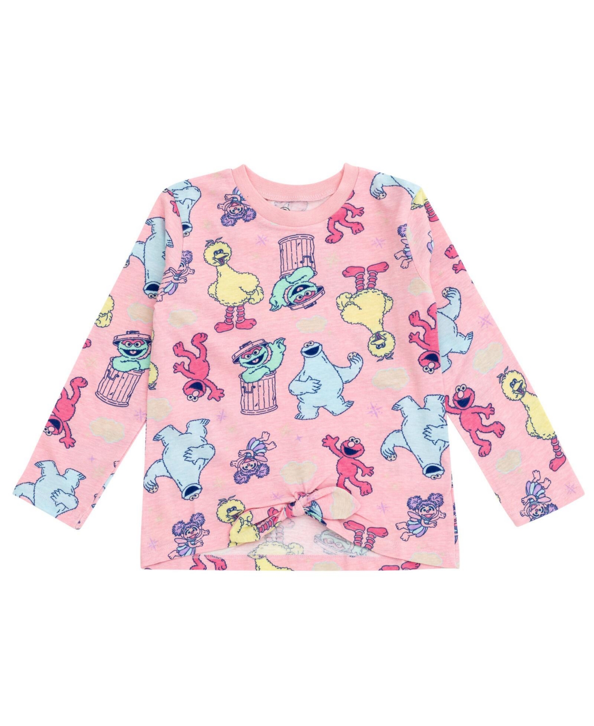 Sesame Street Baby Girls 2 Pack Peplum Long Sleeve T-Shirts to (12 Months - 6-6X