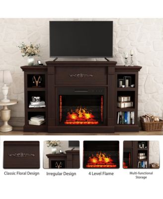 TV Stand Fits TVs up to 75 inches with Electric Fireplace