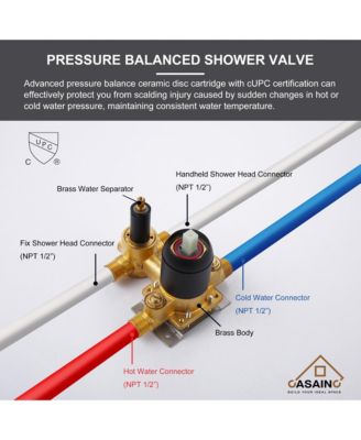 10 Inch Wall Mounted Square Shower System Set with Handheld Spray
