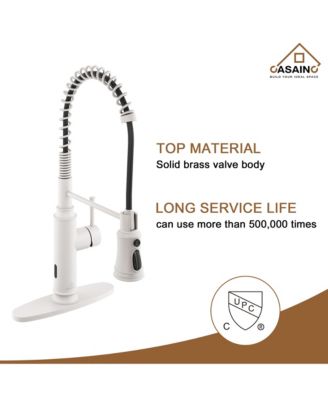 Pull Down Sprayer Kitchen Faucet with Infrared Sensor Induction Function and Deck Plate