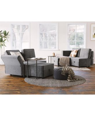 113.4" Chenille Reversible Sectional Sofa, 6-Seater Modular Sectional Sofa, Comfy Sectional Sleeper Sofa Couch with Chaise, U-Shape Modular Couch with Storage Seats & Ottomans, Grey