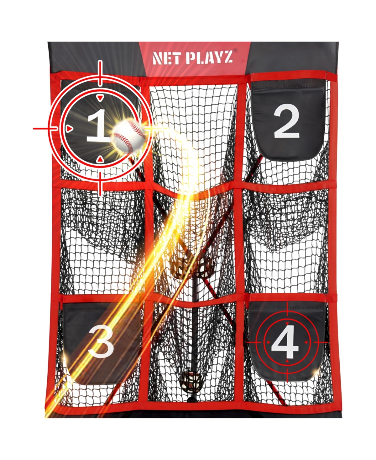 Net Playz 9 Pocket Strike Zone Baseball Net In Black