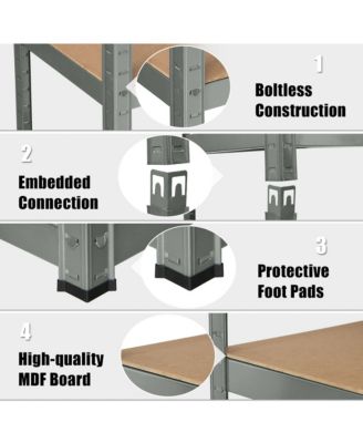 72'' Metal 5-Tier Garage Storage Rack Shelf Adjustable Freestanding