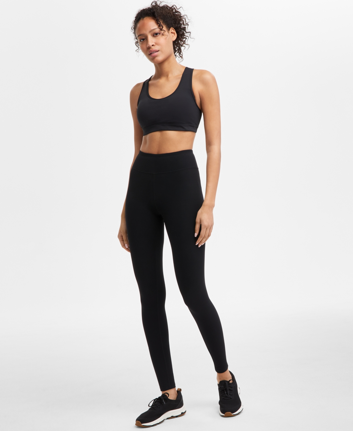 Id Ideology Women's Soft Full-length Leggings, Exclusively At Macy's In Deep Black
