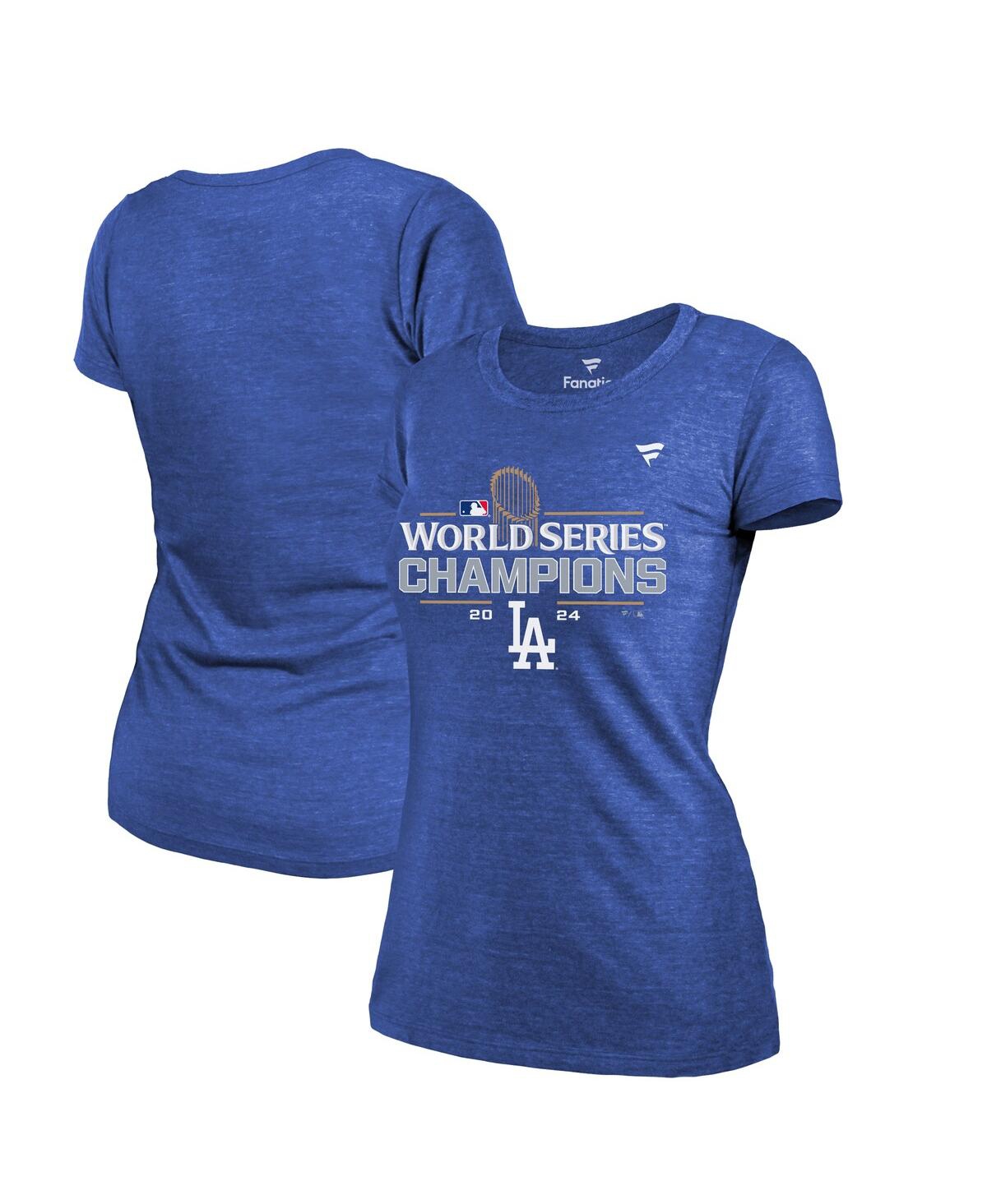 Fanatics Women's Royal Los Angeles Dodgers 2024 World Series Champions Locker Room Tri-blend T-shirt In Royal