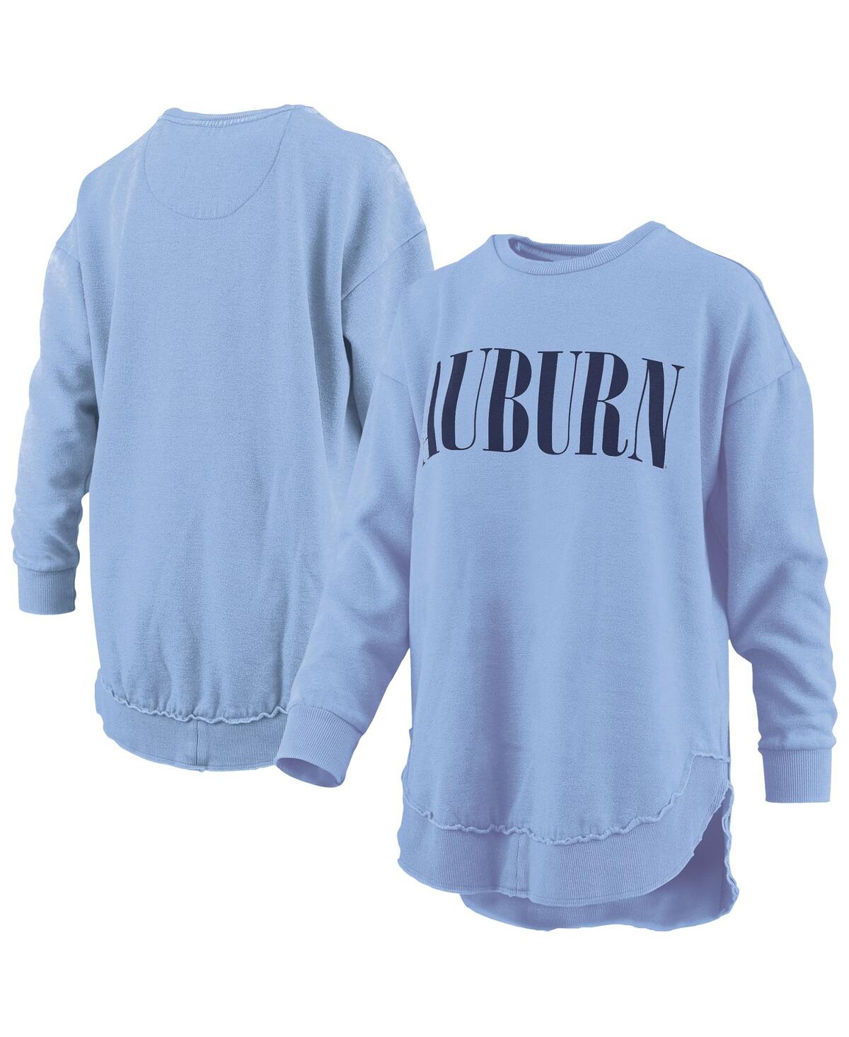 Women's Light Blue Auburn Tigers Poncho Fleece Pullover Sweatshirt - Light Blue