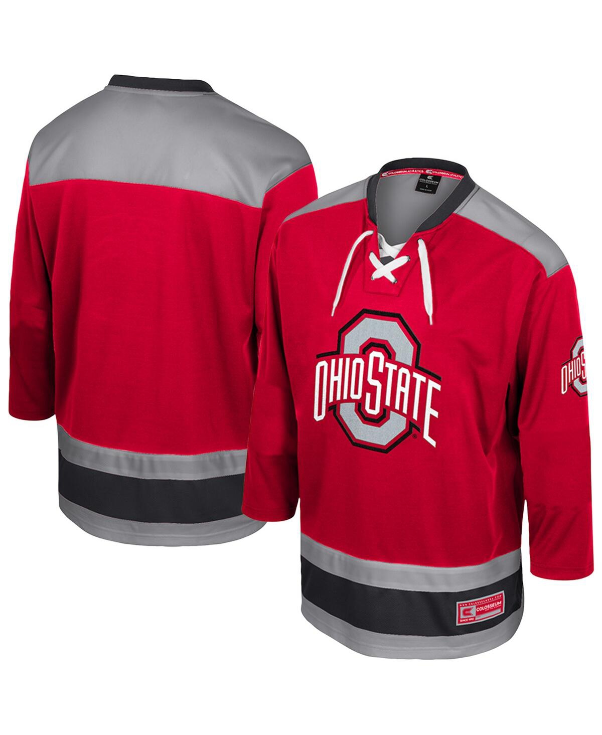 Men's Scarlet Ohio State Buckeyes Athletic Machine Fashion Hockey Jersey - Scarlet