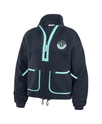 Women's Deep Sea Blue Seattle Kraken Polar Fleece Half-Zip Jacket