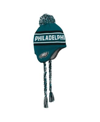 Outerstuff - Big Boys and Girls Midnight Green Philadelphia Eagles Jacquard Tassel Knit Hat with Pom