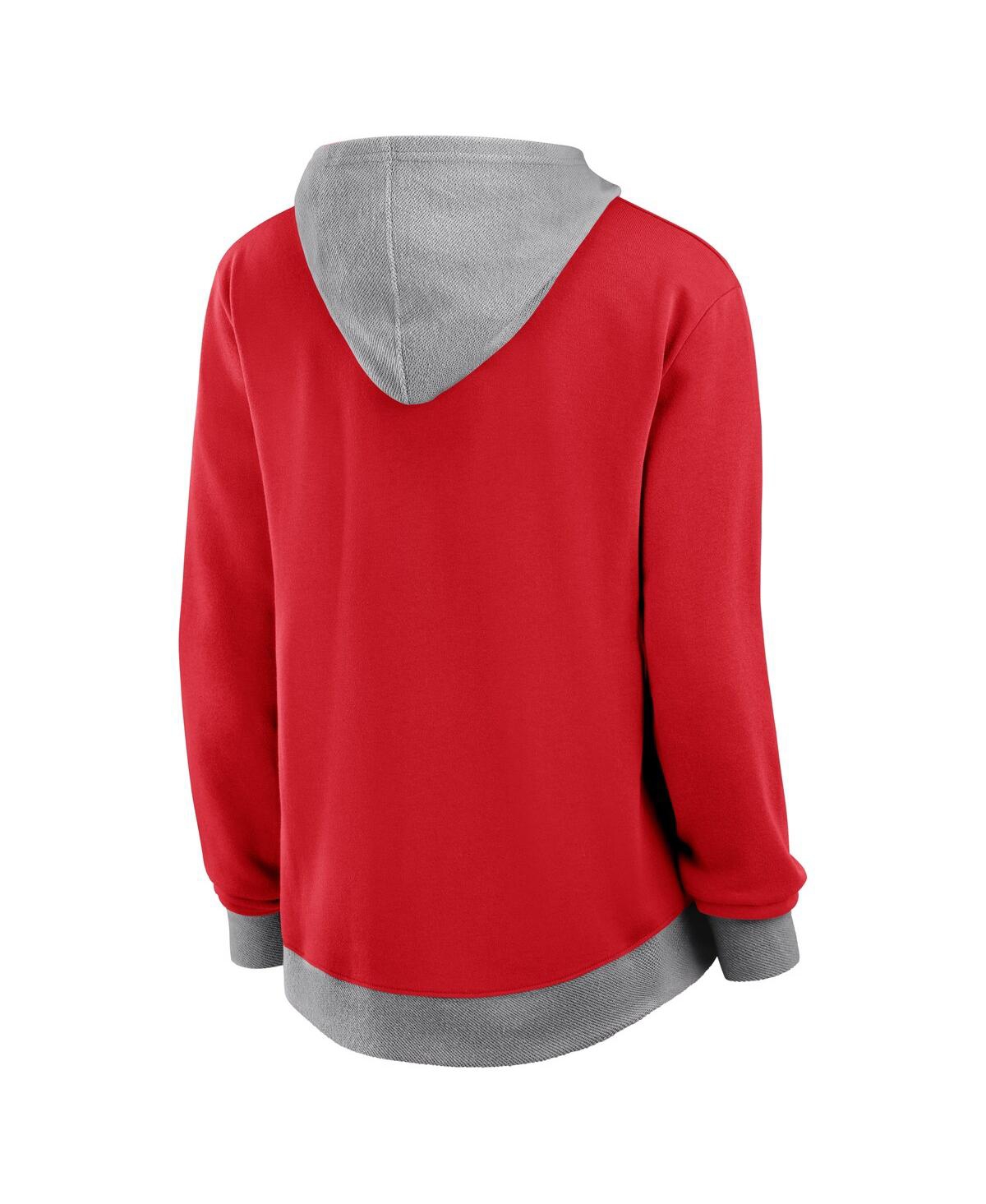FANATICS WOMEN'S RED PHILADELPHIA PHILLIES HIT IT FRENCH TERRY FULL-ZIP HOODIE 