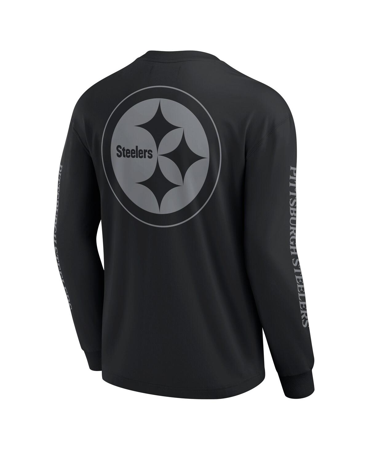Fanatics Men's And Women's Black Pittsburgh Steelers Elements Strive Long Sleeve T-shirt In Black