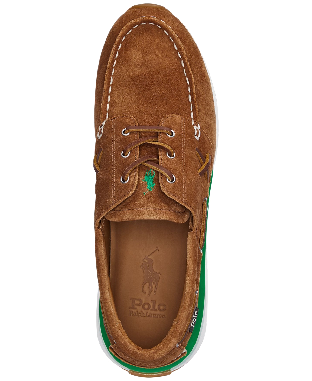 Polo Ralph Lauren Men's Train 89 Suede Moc-toe Sneaker In Teak