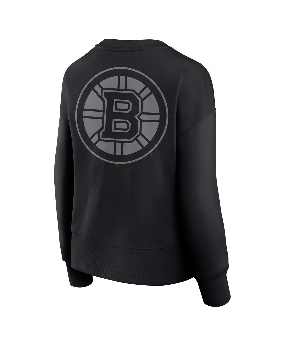 Fanatics Women's Black Boston Bruins Elements Flow Pullover Sweatshirt In Black
