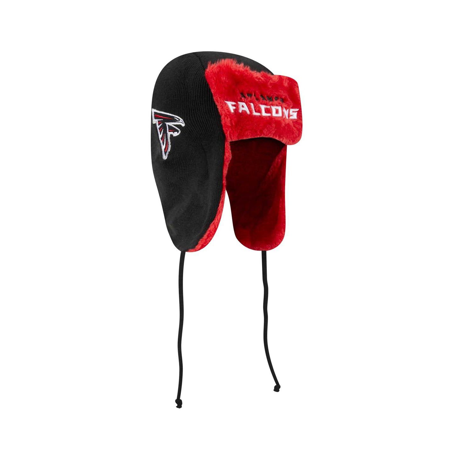 Мужская шапка New Era Black Atlanta Falcons Helmet Head Trapper Knit Hat — фото 2