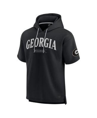 Men's Black Georgia Bulldogs Ready Short Sleeve Pullover Hoodie