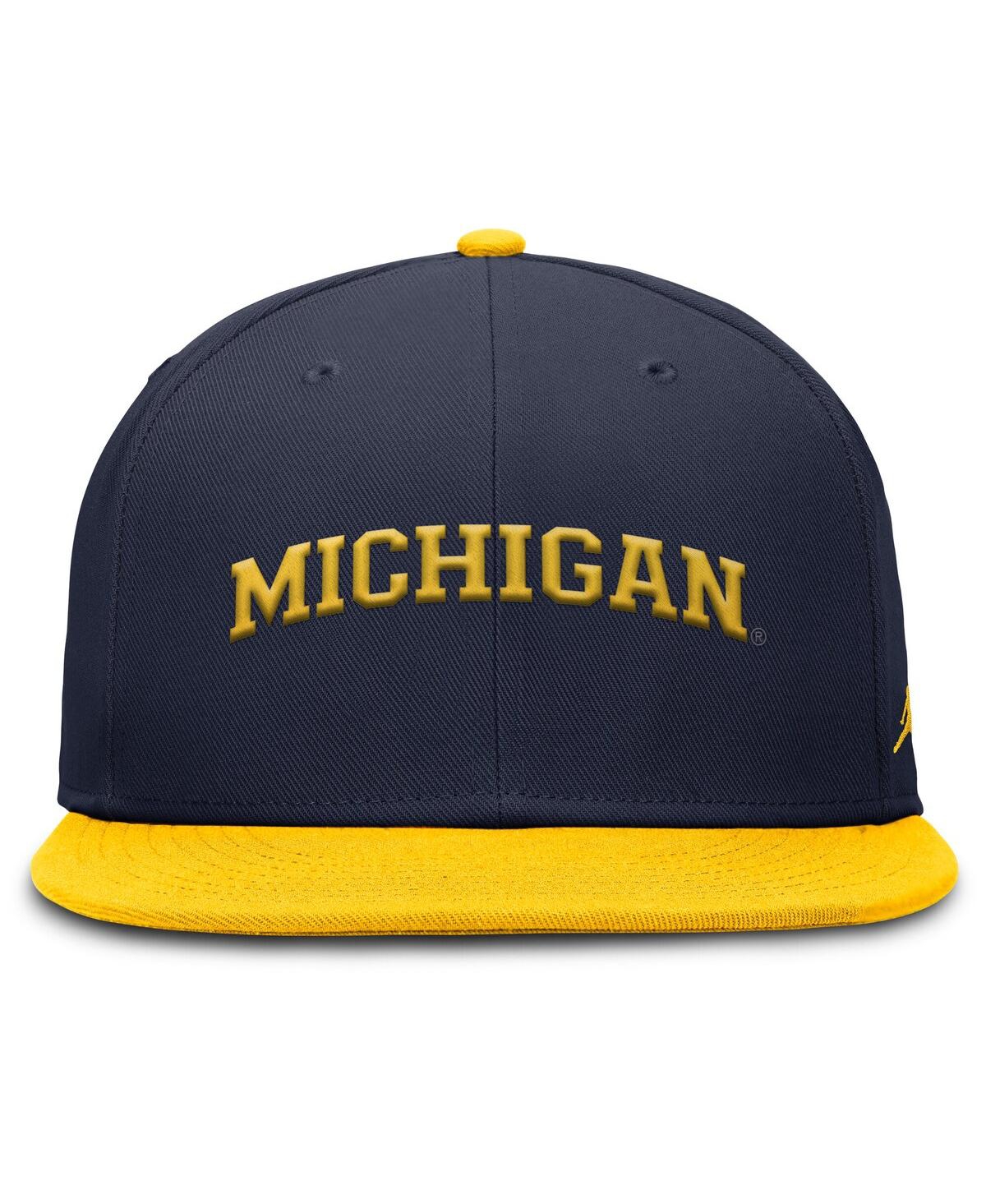 JORDAN MEN'S NAVY/MAIZE MICHIGAN WOLVERINES TWO-TONE PRIMETIME PERFORMANCE FITTED HAT 