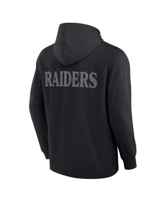 Men's Black Las Vegas Raiders Elements Blaze Tri-Blend Long Sleeve Hoodie T-Shirt