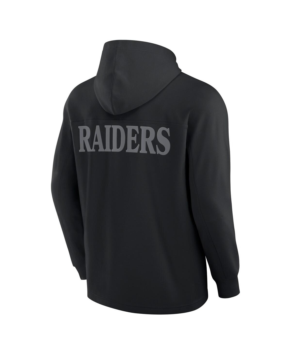 Fanatics Men's Black Las Vegas Raiders Elements Blaze Tri-blend Long Sleeve Hoodie T-shirt In Black