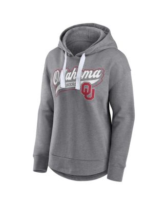Women's Heather Gray Oklahoma Sooners Tail Sweep Pullover Hoodie