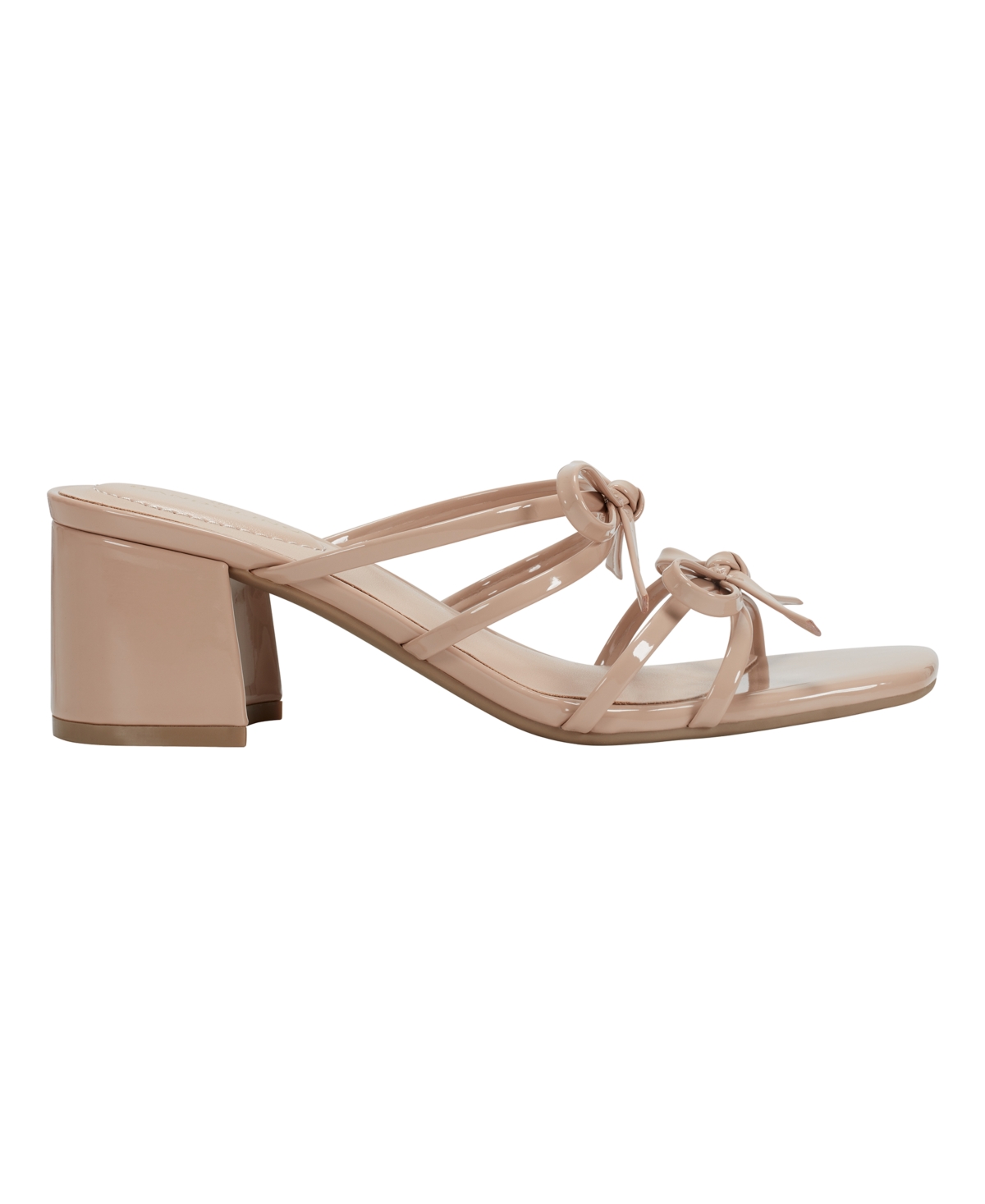 Bandolino Margil Block Heel Bow Sandal In Light Natural Patent