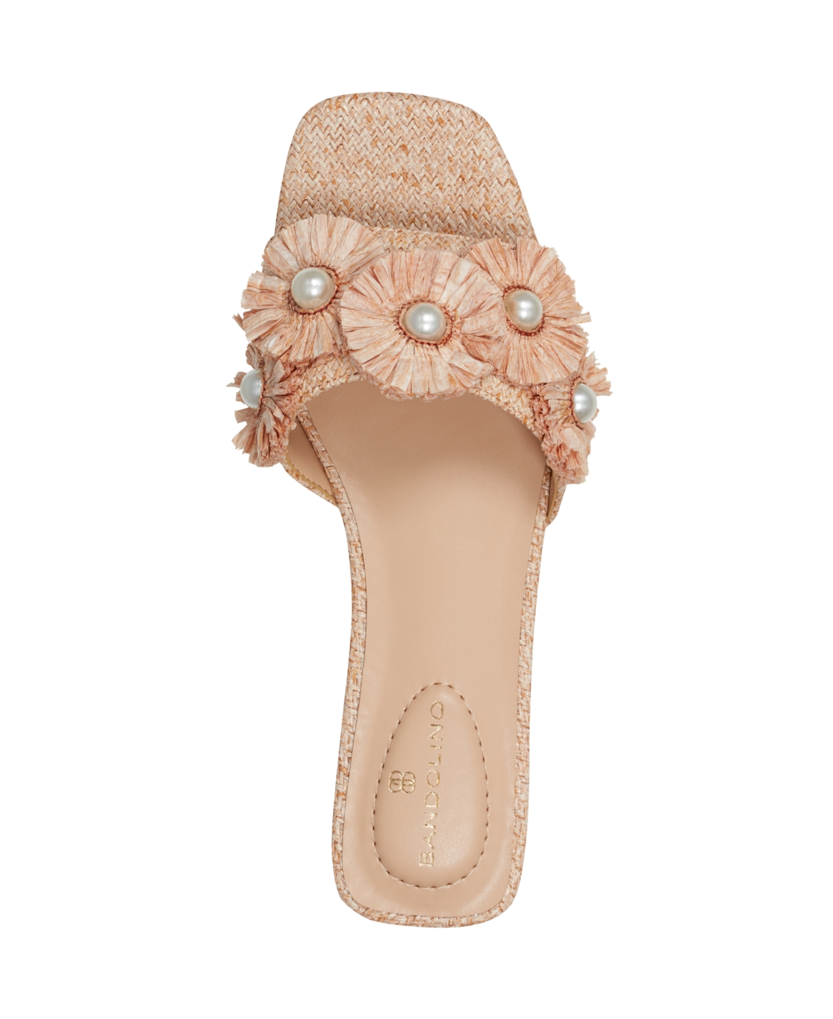 Shop Bandolino Women's Marcell Flower Raffia Flat Slide Sandals In Light Pink