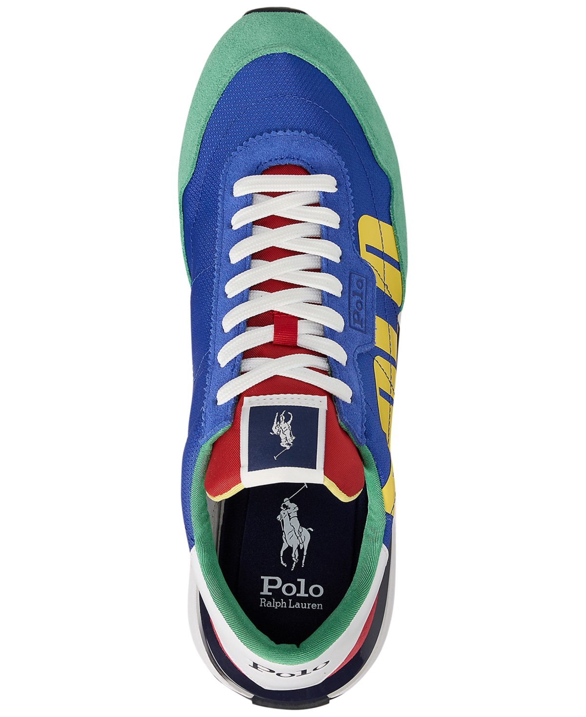 Polo Ralph Lauren Men's Train 89 Logo Suede & Oxford Sneaker In Multi Colorblock